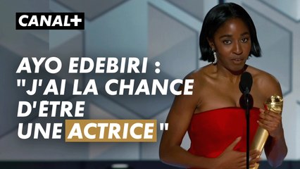 Ayo Edebiri, élue meilleure actrice dans une série musicale ou comédie - Golden Globes 2024 - CANAL+