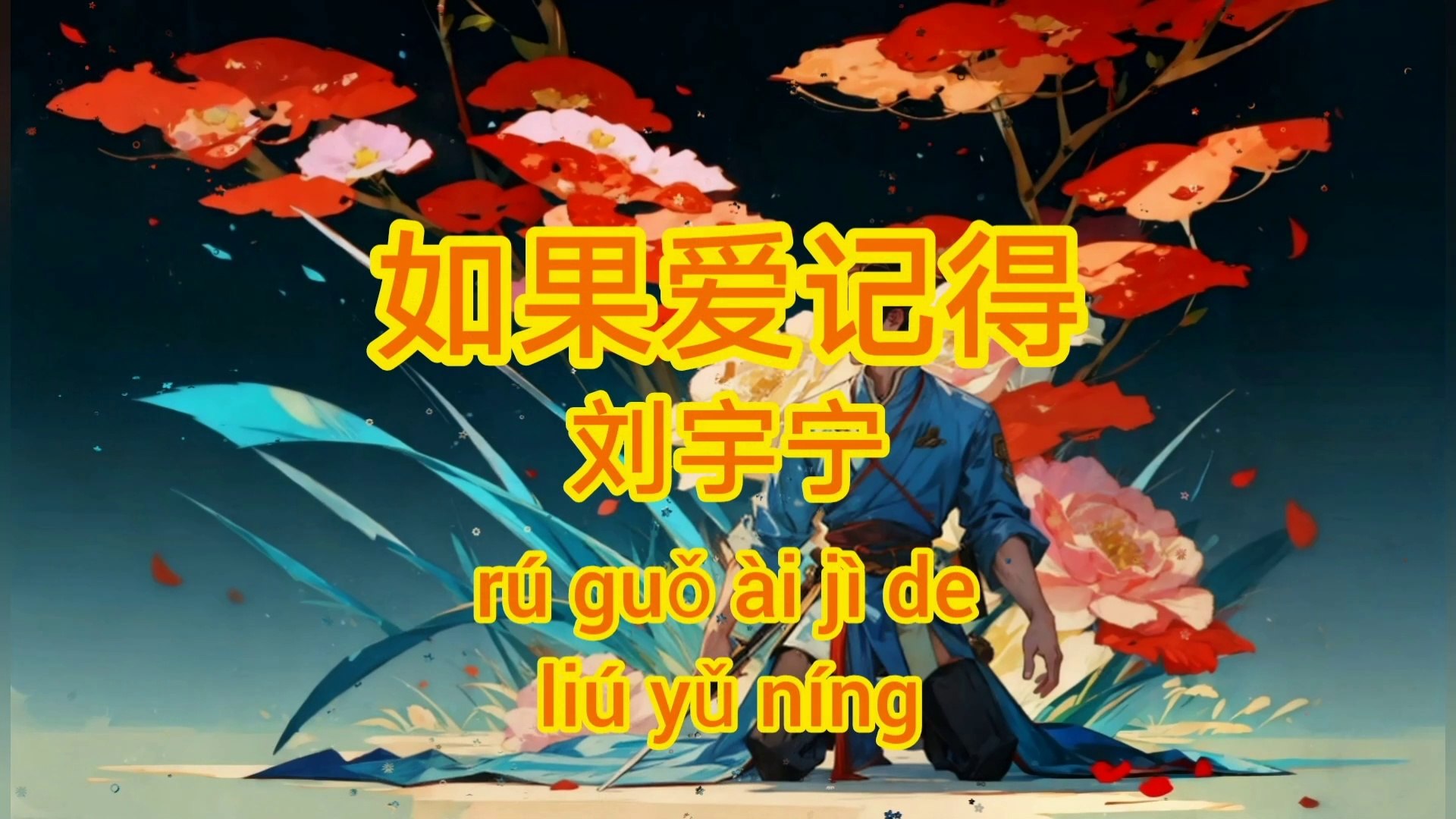 如果爱记得 - 刘宇宁 《动态歌词Lyrics/拼音歌词Pinyin Lyrics》