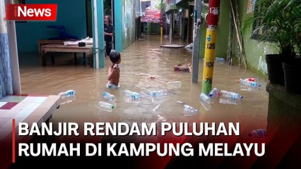 Kali Ciliwung Meluap, Puluhan Rumah di Kampung Melayu Jaktim Terendam Banjir