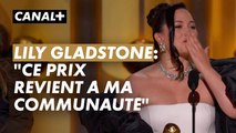 Lily Gladstone, meilleure actrice dans Killers of the flower moon - Golden Globes 2024 - CANAL+