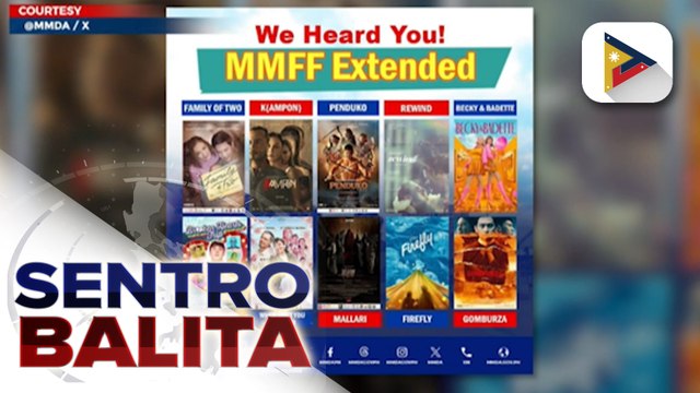 Pagpapalabas ng 10 pelikulang kalahok sa MMFF, extended pa ng isang linggo
