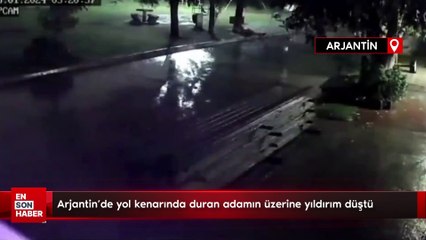 Arjantin'de yol kenarında duran adamın üzerine yıldırım düştü