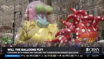 Los globos para el defile de Acción de Gracias de Macys  in NYC