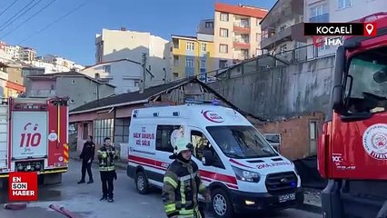 Kocaeli’de metruk binada yangın