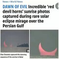 #VIRAL: DIABOLICOS CUERNOS ROJOS captados en imagenes durante eclipse