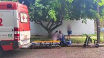 Mulher cai de patinete na Carlos Gomes e fica ferida
