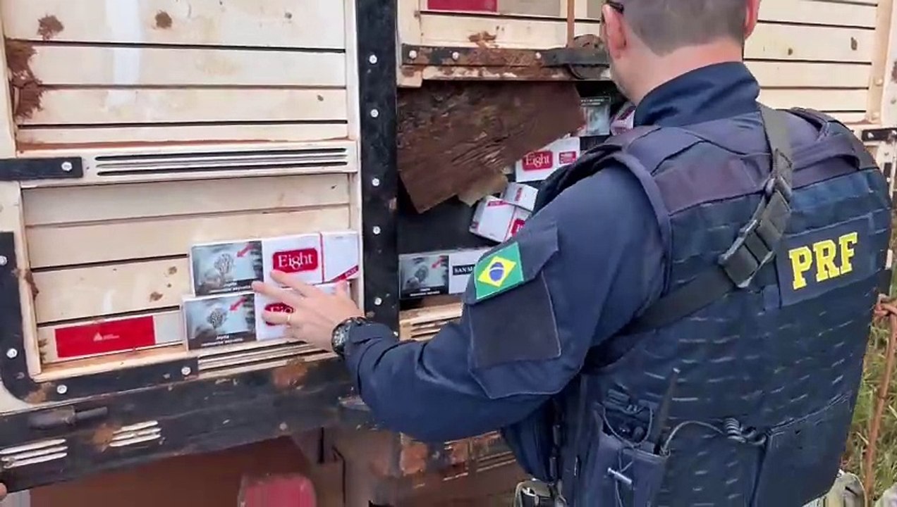 PRF apreende 750 mil maços de cigarros contrabandeados neste sábado