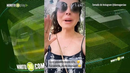 El susto de la actriz Danna García con su hijo y un tiburón