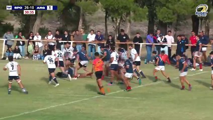 El try de Alan Martínez para el triunfo de Sportiva en el clásico ante Argentino.