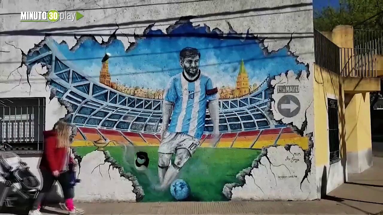 Murales de Lionel Messi le ponen color a Rosario su patria chica