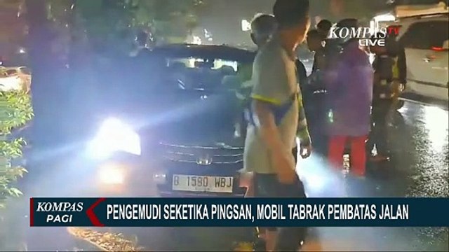 Pengemudi Mendadak Pingsan, Mobil Tabrak Pembatas Jalan Pajajaran Bogor