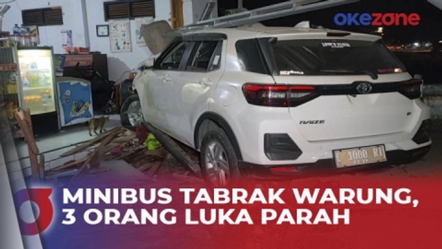 Minibus Tabrak Warung di Jalur Pantura, 3 Orang Luka Parah