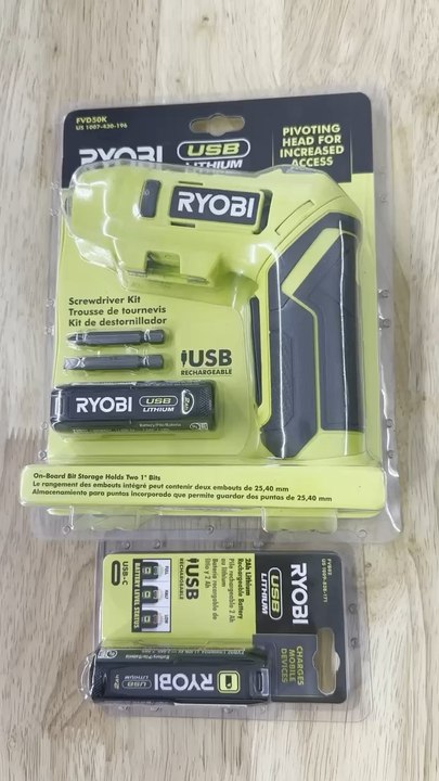 Unboxing the Ryobi USB Lithium Screwdriver Model #FVD50K & Battery Model #FVB02
