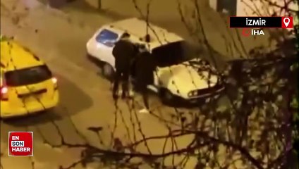 İzmir'de sokak ortasında kadına şiddet