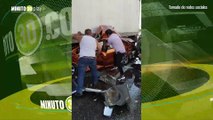 Salió ileso de auto destrozado en accidente en Tabasco