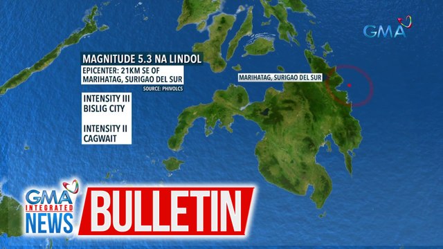 Niyanig ng 5.3 magnitude na lindol ang Marihatag, Surigao del Sur | GMA Integrated News Bulletin