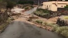 سيل وادي حنف في محافظة المخواة الباحة