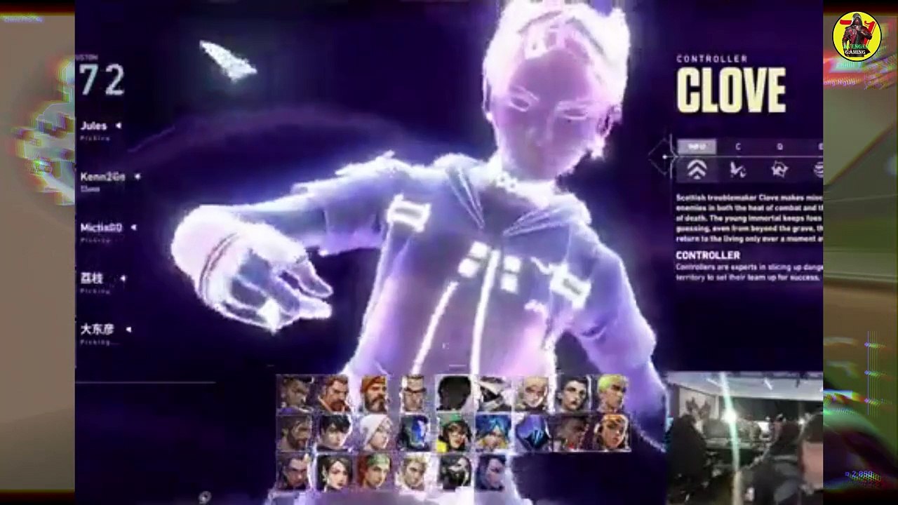 Valorant Agent Clove Select Animation | Valorant Clove Gameplay & Reveal Trailer | @AvengerGaming71