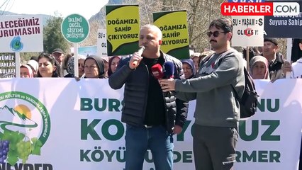 Köylüler Kocasu Deresi'ni tehdit eden mermer ocağı için eylem yaptılar