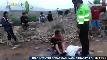 Comunidad atrapó a ladrón y le quemó la ropa