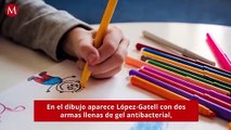 Niño dibuja a Lopez-Gatell Contra el coronavirus