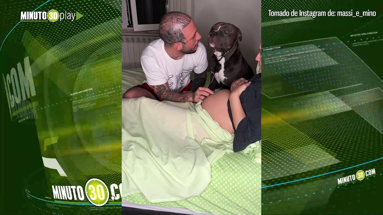 Qué hermoso La tierna reacción de perrito al escuchar los latidos del bebé en el vientre de su dueña