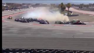 Indycar 2024 Thermal Club Race 1 Start Grosjean Veekey Crashes