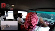 Two wheels drive car driven by three driver at the same time