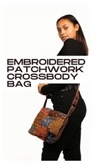 Embroidered Patchwork Crossbody Shoulder Bag