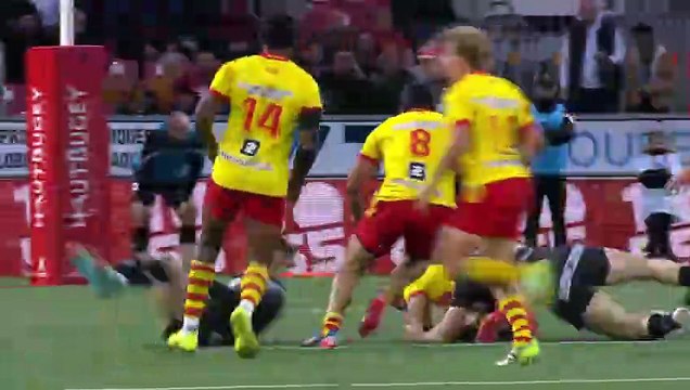 TOP 14 - Essai de Alistair CROSSDALE (USAP) - Oyonnax Rugby - USA Perpignan