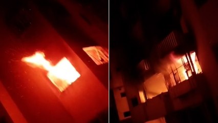 احتراق منازل وشقق سكنية جراء قصف إسرائيلي بمحيط مجمع الشفاء