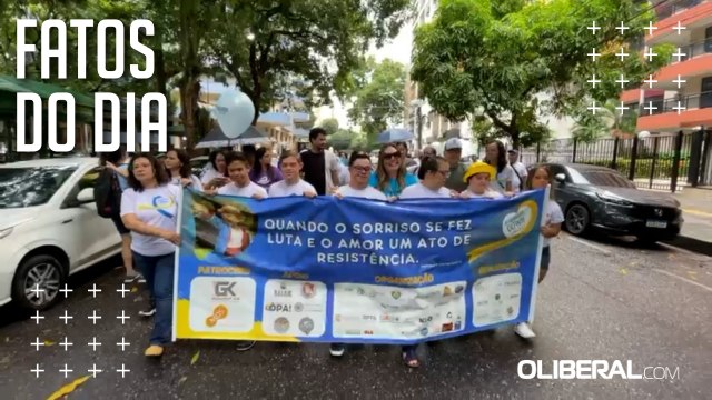 Sob chuva, 10ª Caminhada Down é realizada na Praça Batista Campos em Belém