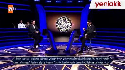 Kim Milyoner Olmak İster? yarışmasında 5 milyon liralık ayet sorusu