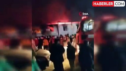 Kahramanmaraş'ta İnşaat İşçilerinin Kaldığı Konteynerde Yangın Çıktı