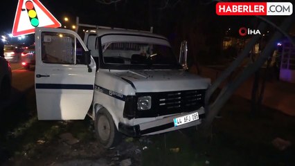 Malatya'da 'dur' ihtarına uymayan araç kaza yaptı