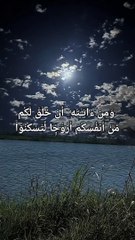 Surah Ar-Rum Verse 21  And one of His signs is that He created for you spouses from among yourselves so that you may find comfort in them. And He has placed between you compassion and mercy. Surely in this are signs for people who reflect.  #ahmedisteyaqu