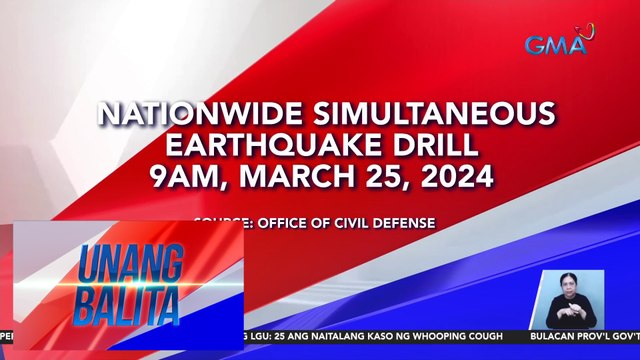 Nationwide Simultaneous Earthquake Drill, isasagawa ngayong araw | UB