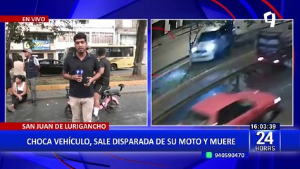Joven de 21 años muere tras chocar su moto con una camioneta en SJL