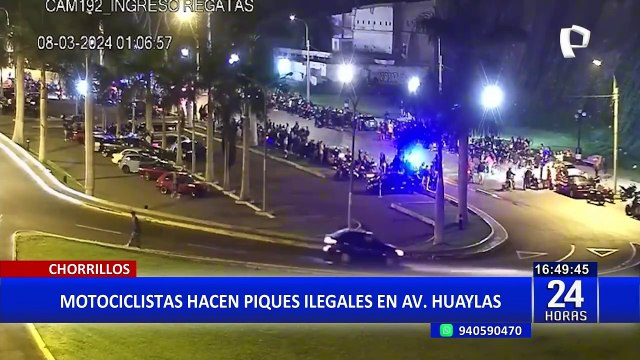 Motociclistas prenden fuego en las pistas para realizar piques ilegales en Chorrillos