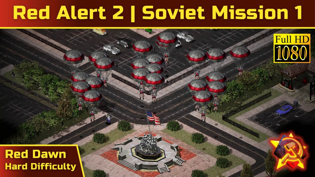 How to Beat Red Alert 2 Soviet Mission 1: Red Dawn - Hard - 1080p HD