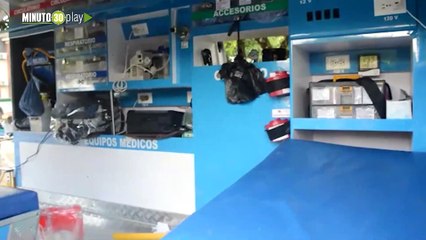 Cayó ambulancia que transportaba material de guerra