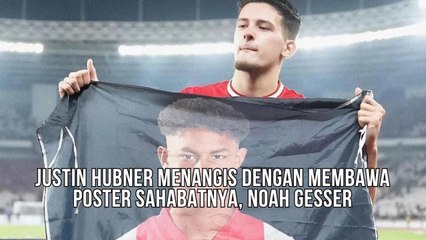 Justin Hubner Tak Kuasa Menahan Tangis Dengan Membawa Poster Sahabatnya, Noah Gesser