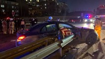 Gaziosmanpaşa TEM Otoyolu'nda bariyerler otomobile saplandı: 1 ölü, 1 yaralı