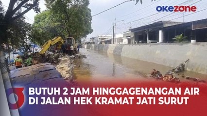 Download Video: Genangan Banjir di Hek Kramat Jati Jakarta Timur Berangsur Surut, Kemacetan Mulai Terurai