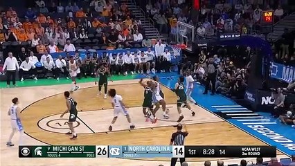North Carolina vs. Michigan State - Second Round NCAA tournament extended highlights