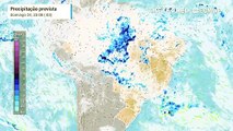 Previsão de nebulosidade e precipitação até quarta (27)