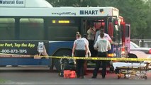 Conductor de autobús de HART llevado al hospital después de que algo golpeó el parabrisas del autobús
