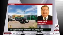 Reportan fuga de reos en penal de Zacatecas