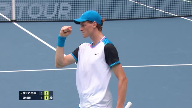 Sinner produces comeback victory to seal Miami fourth-round place