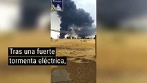 Explosión por un rayo en un tanque de Repsol